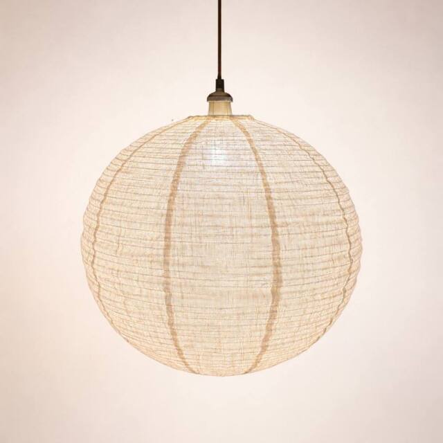 CGC Lighting Sybil Linen Large Round Globe Easy Fit Hand Made Lampshade in Beige - image 1