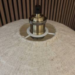 CGC Lighting Sybil Linen Large Round Globe Easy Fit Hand Made Lampshade in Beige - thumbnail 7