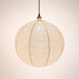 CGC Lighting Sybil Linen Large Round Globe Easy Fit Hand Made Lampshade in Beige