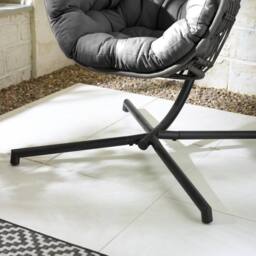 FurnitureboxUK Egg Outdoor Garden Hanging Chair in Grey - thumbnail 7