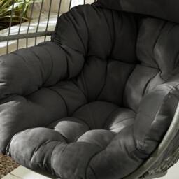 FurnitureboxUK Egg Outdoor Garden Hanging Chair in Grey - thumbnail 5