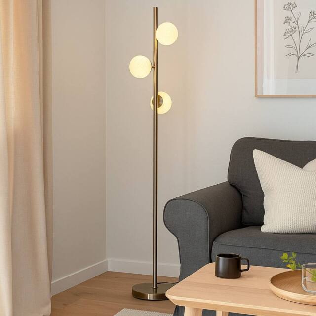 Pagazzi Lior 3-Light Antique Brass Floor Lamp in Gold - image 1
