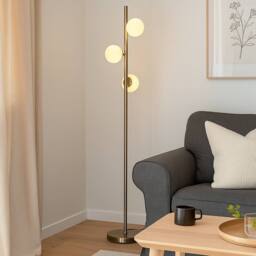 Pagazzi Lior 3-Light Antique Brass Floor Lamp in Gold - thumbnail 1