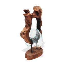KDMD Molton Glass Hanging Art Vase on Wood in Brown - thumbnail 5