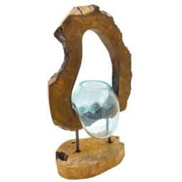 KDMD Molton Glass Hanging Art Vase on Wood in Brown - thumbnail 7