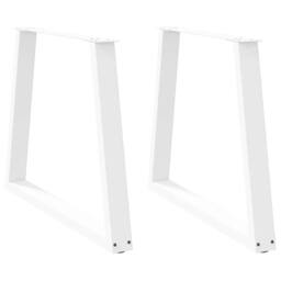 Berkfield Home Dining Table Legs V-Shape 2 pcs White 80x(72-73.3) cm Steel - thumbnail 1