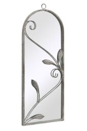 "MirrorOutlet Concrete Colour Metal Framed Arched Wall Mirror 25""x 9"" (64 X 24CM) in Grey - Size: 1 Pack" - thumbnail 3