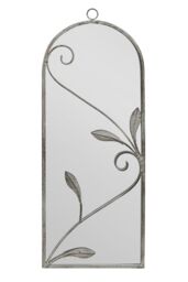 "MirrorOutlet Concrete Colour Metal Framed Arched Wall Mirror 25""x 9"" (64 X 24CM) in Grey - Size: 1 Pack" - thumbnail 5