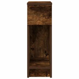 Berkfield Home Bedside Cabinet with Drawer Smoked Oak 20x36x60 cm in Brown - Size: 20 x 36 x 60 cm - thumbnail 4