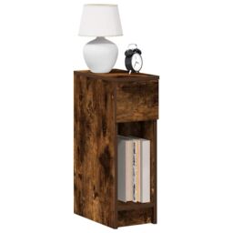 Berkfield Home Bedside Cabinet with Drawer Smoked Oak 20x36x60 cm in Brown - Size: 20 x 36 x 60 cm - thumbnail 1