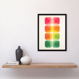 "Artery8 Wall Art Print Mixed Signals Traffic Lights Abstract Geometric Minimalist Art Framed in Black - Size: W12"" x H16""" - thumbnail 4