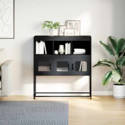Berkfield Home Sideboard Anthracite 100.5x39x107 cm Cold-rolled Steel in Black - thumbnail 4