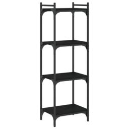 Berkfield Home Bookcase 4-Tier Black 40x30x120 cm Engineered Wood - Size: 40 x 30 x 120 cm - thumbnail 1