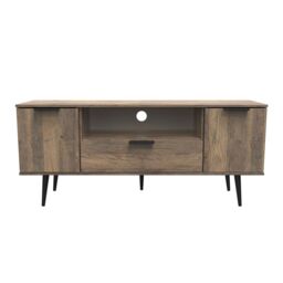 Ready Assembled 2 U Fuji 2 Door 1 Drawer Wide TV Unit (Ready Assembled) in Dark Brown - thumbnail 1