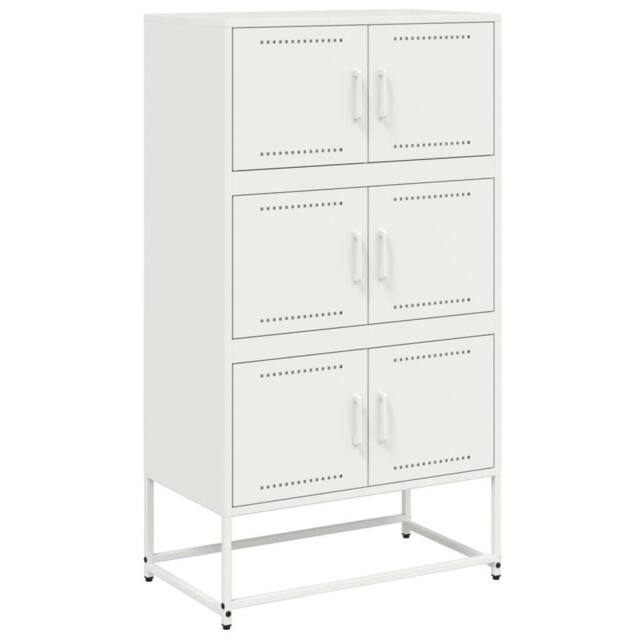 Berkfield Home Sideboard White 68.5x38.5x123.5 cm Steel - image 1