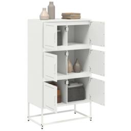 Berkfield Home Sideboard White 68.5x38.5x123.5 cm Steel - thumbnail 5