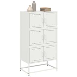 Berkfield Home Sideboard White 68.5x38.5x123.5 cm Steel - thumbnail 4