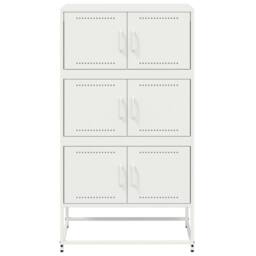 Berkfield Home Sideboard White 68.5x38.5x123.5 cm Steel - thumbnail 6