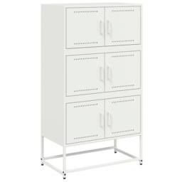 Berkfield Home Sideboard White 68.5x38.5x123.5 cm Steel - thumbnail 1