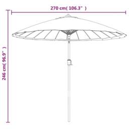 Berkfield Home Outdoor Parasol with Aluminium Pole 270 cm Anthracite in Black - thumbnail 8