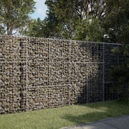 Berkfield Home Gabion Basket with Cover 200x100x150 cm Galvanised Iron in Silver - Size: 200 x 100 x 150 cm - thumbnail 1