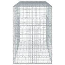 Berkfield Home Gabion Basket with Cover 200x100x150 cm Galvanised Iron in Silver - Size: 200 x 100 x 150 cm - thumbnail 4