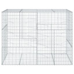 Berkfield Home Gabion Basket with Cover 200x100x150 cm Galvanised Iron in Silver - Size: 200 x 100 x 150 cm - thumbnail 3