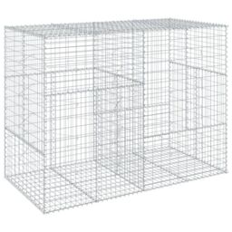Berkfield Home Gabion Basket with Cover 200x100x150 cm Galvanised Iron in Silver - Size: 200 x 100 x 150 cm - thumbnail 5