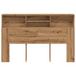 Berkfield Home Headboard Cabinet Artisan Oak 180x19x103.5 cm Engineered Wood in Brown - thumbnail 4
