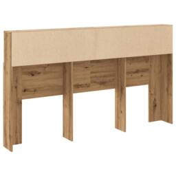 Berkfield Home Headboard Cabinet Artisan Oak 180x19x103.5 cm Engineered Wood in Brown - thumbnail 6