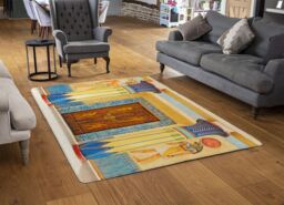Benjamin Tate Design Ancient Egyptian Writing Designer Rug in Natural - Size: Large - thumbnail 2