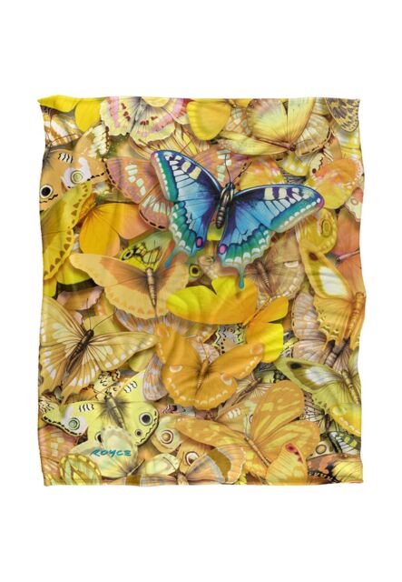 JQ Licensing Royce Mcclure Be Unique Butterflies Silky Touch Super Soft Throw Blanket 152 X 127 cm in White - image 1