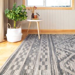 Kukoon Grey Tribal Aztec Outdoor Area Rug Garden Patio Summer Barbeque Mat - Size: 120 cm x 170 cm - thumbnail 8