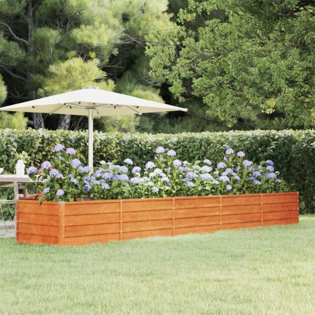 Berkfield Home Garden Raised Bed Rusty 400x80x45 cm Corten Steel in Brown - Size: 400 x 80 x 45 cm - image 1