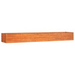 Berkfield Home Garden Raised Bed Rusty 400x80x45 cm Corten Steel in Brown - Size: 400 x 80 x 45 cm - thumbnail 2