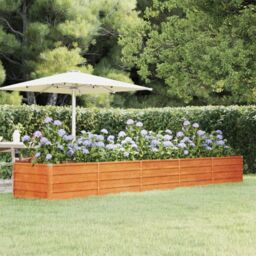 Berkfield Home Garden Raised Bed Rusty 400x80x45 cm Corten Steel in Brown - Size: 400 x 80 x 45 cm - thumbnail 1