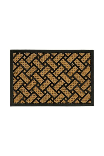 JVL Alba Woven Tuffscrape Doormat 40x60cm Parquet in Natural - Size: 40 cm x 60 cm - image 1