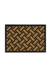 JVL Alba Woven Tuffscrape Doormat 40x60cm Parquet in Natural - Size: 40 cm x 60 cm - thumbnail 1
