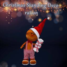 VFM e-Store Christmas Gingerbread Man Decoration 60cm x 39cm Red X 1 - Size: 60 cm x 39 cm - thumbnail 3