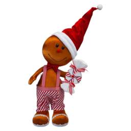 VFM e-Store Christmas Gingerbread Man Decoration 60cm x 39cm Red X 1 - Size: 60 cm x 39 cm - thumbnail 1