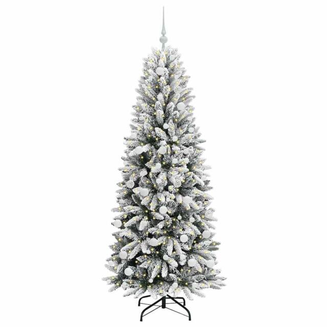 Berkfield Home Green Artificial Christmas Tree with 300 LEDs White 73 x 73 x 180 cm - image 1