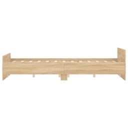 Berkfield Home Bed Frame with Headboard & Footboard Sonoma Oak 140x200 cm in Brown - thumbnail 5