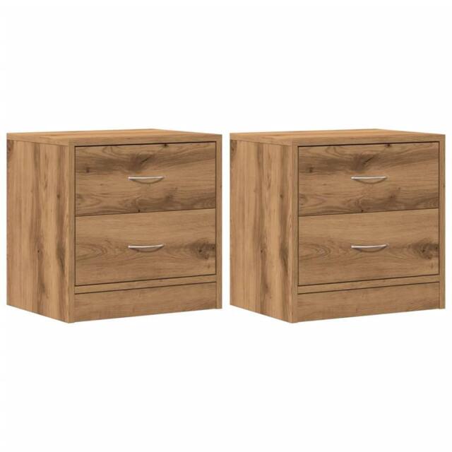 Berkfield Home Bedside Cabinets 2 pcs Artisian Oak 40x30x40 cm Engineered Wood in Brown - Size: 40 x 30 x 40 cm - image 1