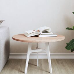 Berkfield Home Table Top Ã˜50x1.5 cm Round Solid Wood Beech in Brown - Size: 50x1.5 cm - thumbnail 1