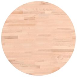 Berkfield Home Table Top Ã˜50x1.5 cm Round Solid Wood Beech in Brown - Size: 50x1.5 cm - thumbnail 2