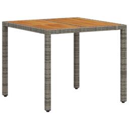 Berkfield Home 5 Piece Garden Dining Set Grey Poly Rattan Acacia - thumbnail 5