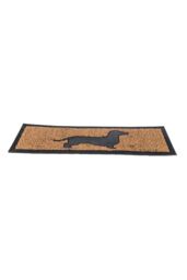 Homescapes Black Dog Silhouette Non-Slip Coir Doormat - Size: 25 cm x 75 cm - thumbnail 2