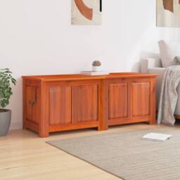 Berkfield Home Storage Chest with Lid Brown Solid Wood Acacia - thumbnail 1