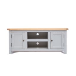 Cabinet Bits Argenta Light Grey 2 Door TV Cabinet Brass Knob