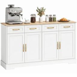 PAWNORA Sideboard with 4 Drawers in White